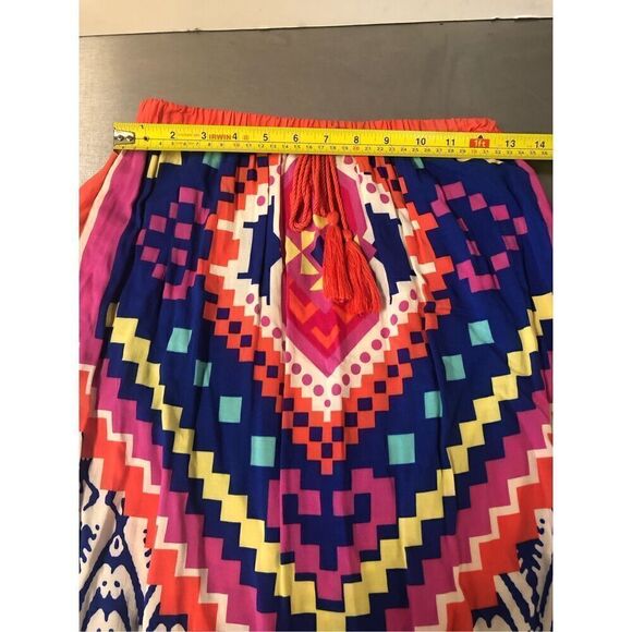 Magic Womens Maxi Skirt Flowy Multi Patterned Colorful Boho Gypsy Elastic Waist - Picture 7 of 8
